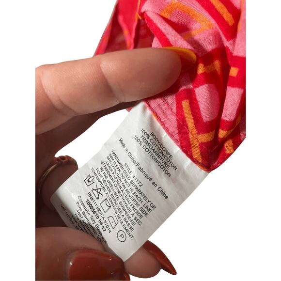 NWOT Tori Burch Honeysuckle Cotton Resortwear Printed Red Pink Tunic - Picture 6 of 7